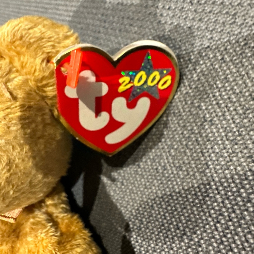 Ty Beanie Baby Bear Plush Toy, Brown, Cashew 2000 New NWT Vintage - Picture 7 of 11
